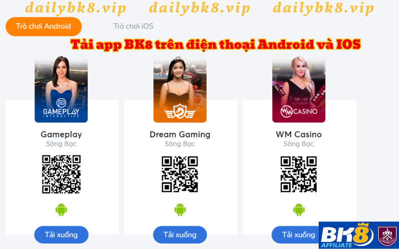 Hướng dẫn tải app BK8 trên điện thoại